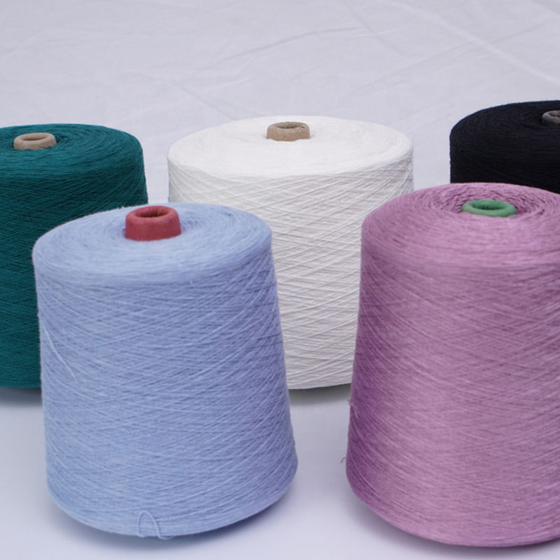 28NM/2 50 Daur ulang poliester 50 benang campuran akrilik Ring Spun pabrik grosir